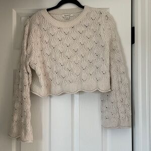 Francesca’s Cream Crochet Sweater